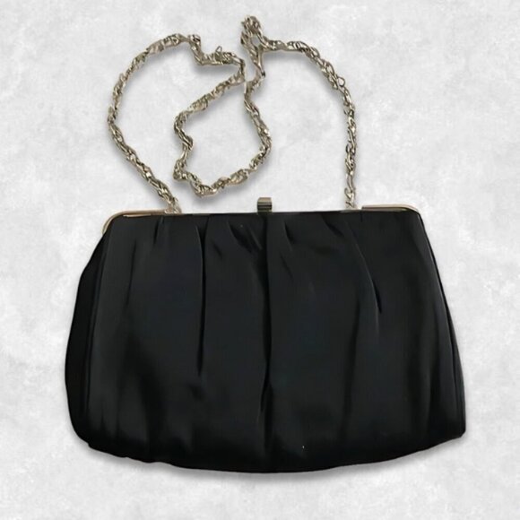 H L USA Harry Levine Evening Bag Versatile Design Compact Chain Strap Black OS - Picture 1 of 10